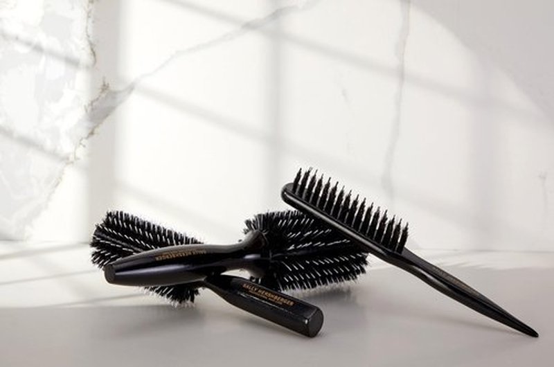 SALLY HERSHBERGER Medium Round Brush - Premium, Salon-Tested, Volumizing and Smoothing Barrel Hair Brush - For Styling, and Blow Drying Thick Through Fine Hair - Boar Bristle Design - 1 pc