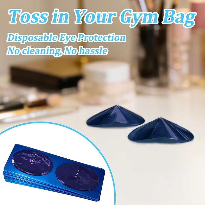 Tanning Eye Protection - Disposable Crystal-Clear Cones for Tanning Beds | 50 Pairs, Dark Blue