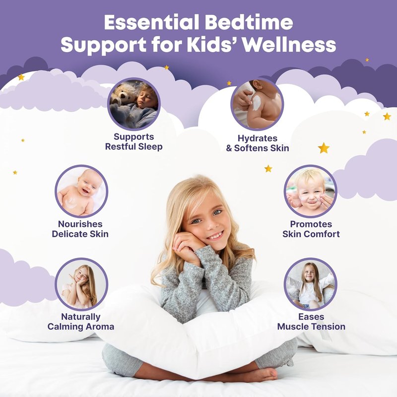 Magnesium Lotion for Kids - Calming Bedtime Cream with Lavender | Soothing Relief for Babies & Juniors