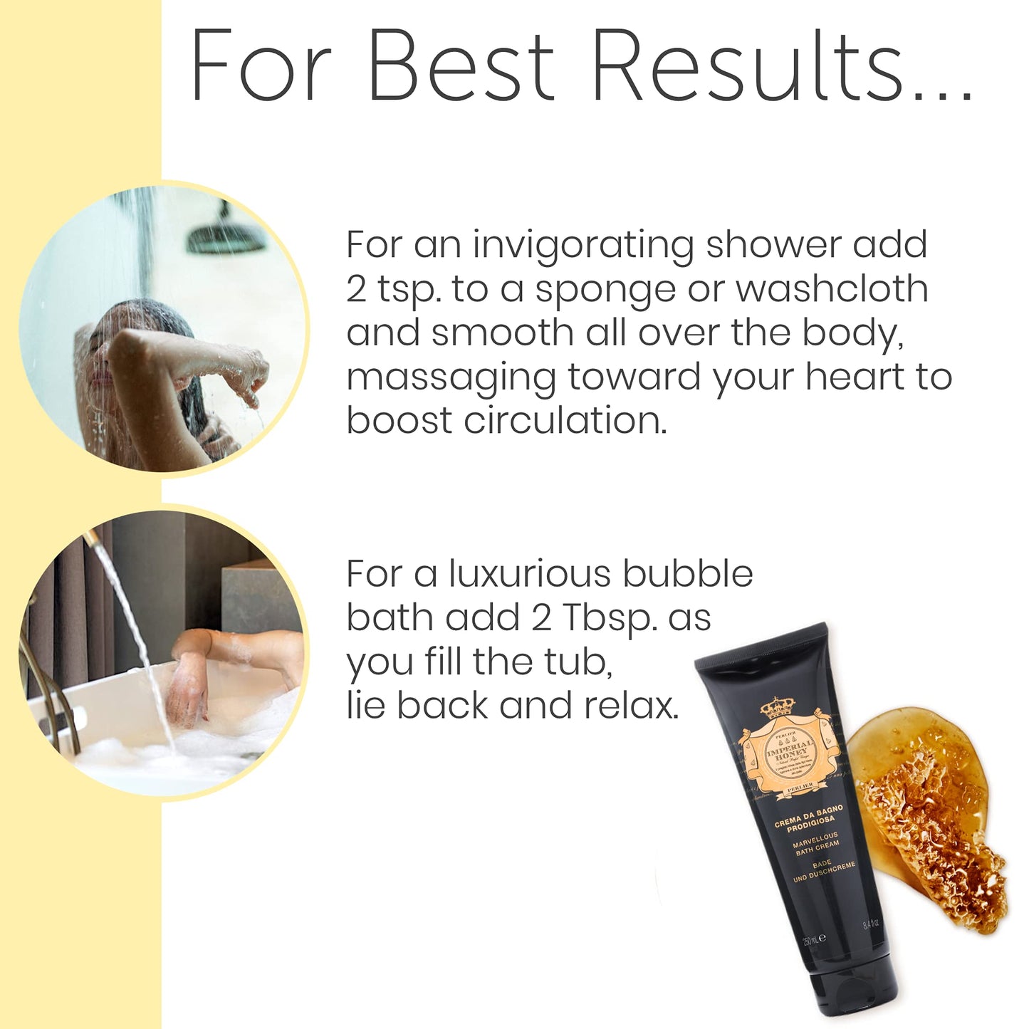 Perlier Imperial Honey Shower & Bath Cream - Nourishing & Soothing Luxury Bath Cream Made With 100% Organic Italian Honey For Deep Moisturization And Hydration,101.3 Fl Oz, 3000 ml