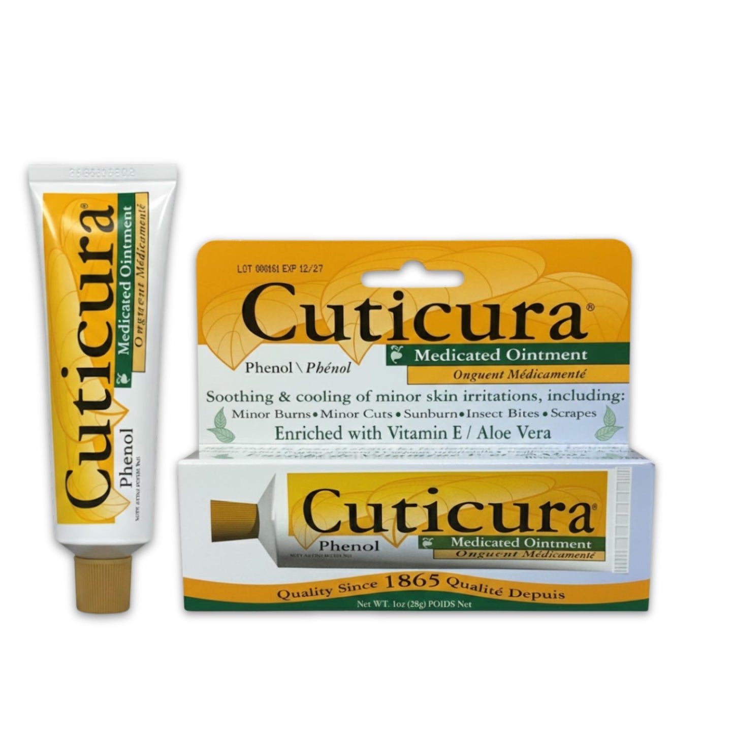 Cuticura Medicated Ointment | First Aid Antiseptic | Infection Protection | Antibiotic-Free Ointment for Cuts, Scrapes & Burns | Soothing Itch & Pain Relief with Aloe Vera & Vitamin E (1 oz) (1 Pack)