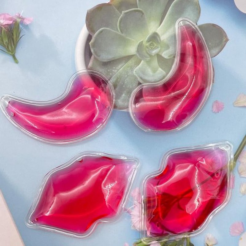 Lip ＆ Eye ice Packs, Gel Eye Pad Cold Eye Mask Hot Cold Compress Reusable Gel Eye Pads Treat Eye Swelling