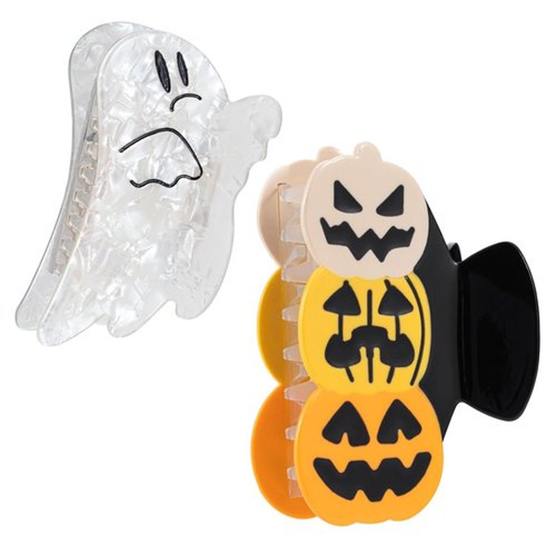 Ghost Hair Clips Pumpkin Hair Claw Set- Halloween Cute Pumpkin Ghost Claw Clips Medium Size Halloween Hair Claw Clips for Thin/Thick Hair, Acrylic Hair Clips for Women Halloween Decor 2Pcs(pumpkin)