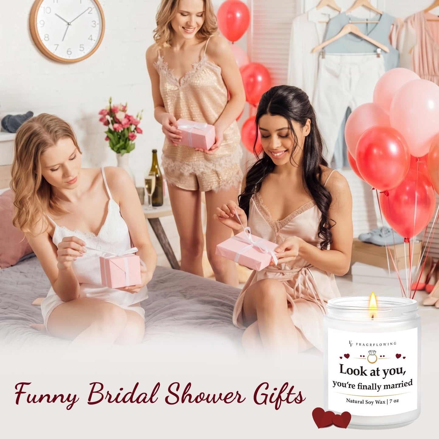 FF FRAGRFLOWING Funny Bridal Shower Gifts, Creamy Vanilla Soy Wax