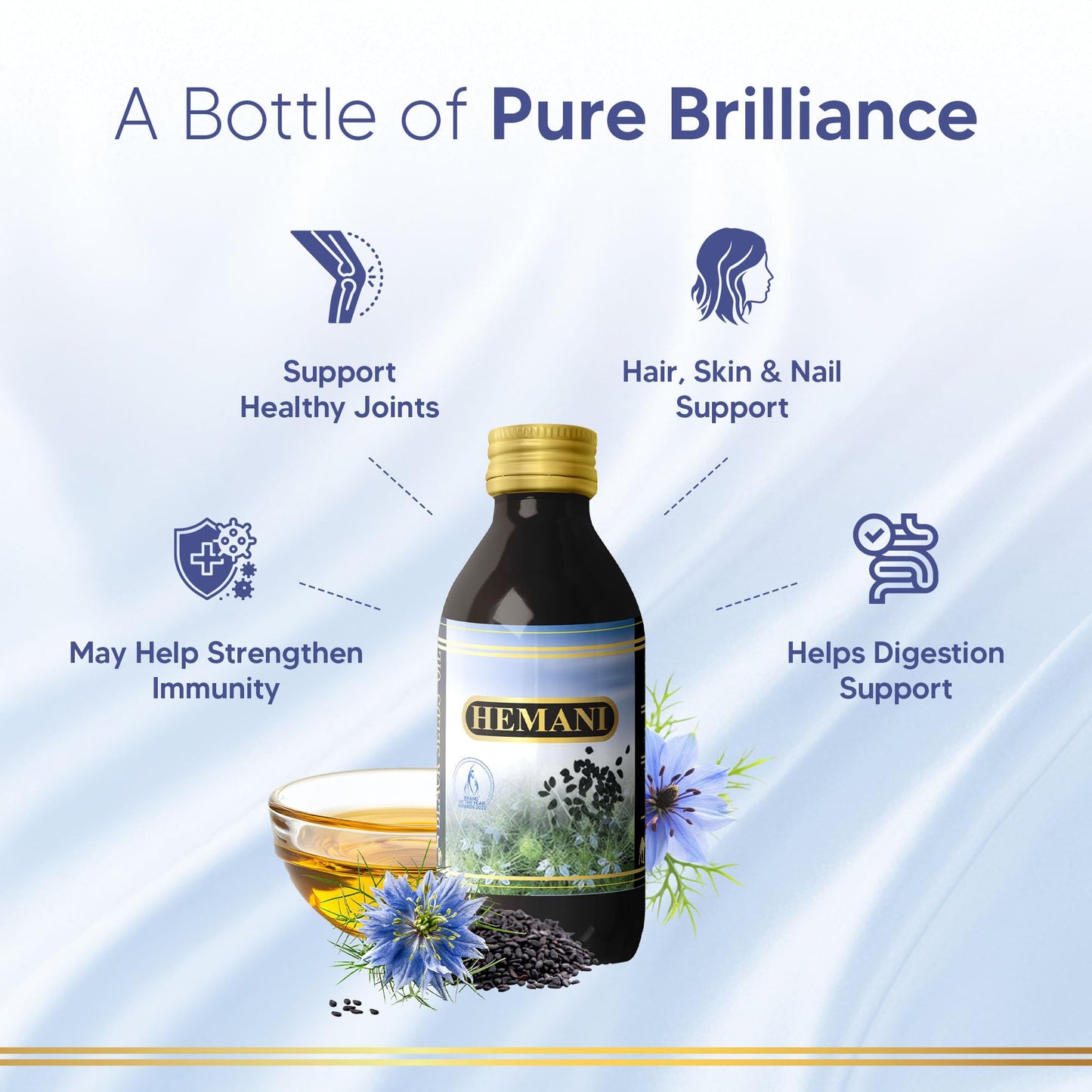 Hemani Black Seed Oil 125mL - Cold-Pressed Nigella Sativa | 4-Month Individual Supply | Halal Certified | Since 1949