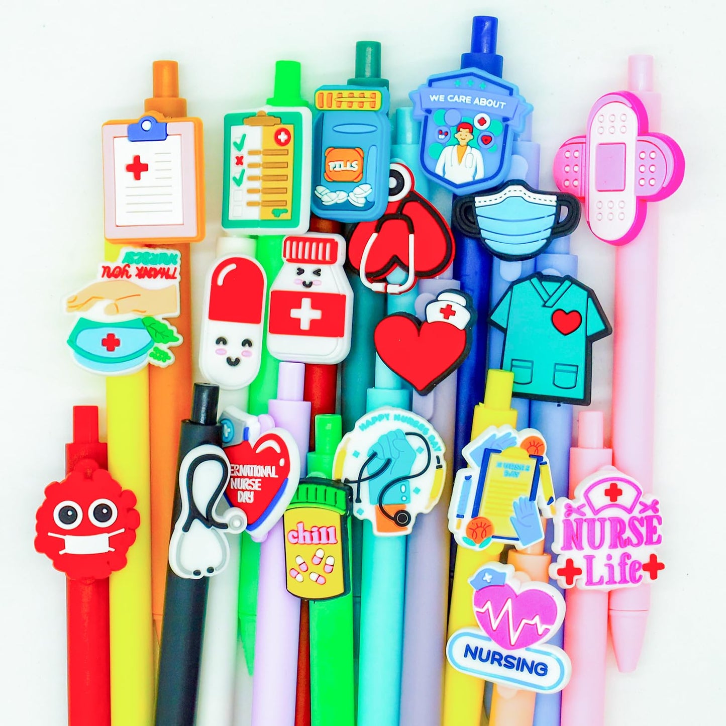 SYFDXD 20 Pcs Cute Nurse Pens, Funny Nursing Accessories Gel Pen Black Ink Set for Medical Assistant Student Essentials Nurse Week Gifts Appreciation Gift Work Aesthetic