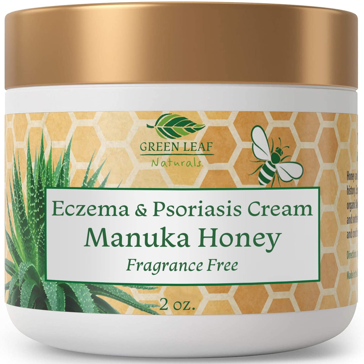 Manuka Honey Eczema Cream Moisturizing Lotion For Psoriasis Relief - Itchy, Dry Skin Rash Ointment - Skin Soothing Moisturizer For Kids, Adults, Baby Ultra Strength Body & Face Cream