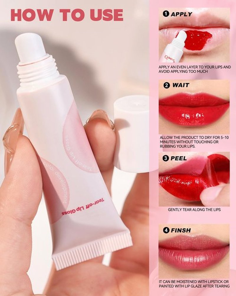 3 Colors Long-Lasting Peel Off Lip Stain, Tattoo Tinted Lip Gloss Peel Off with Matte Finish, Waterproof, Transfer-proof, Highly Pigmented Peel Off Lipstick Plump Lip Makeup Gift for Women-02+03+05