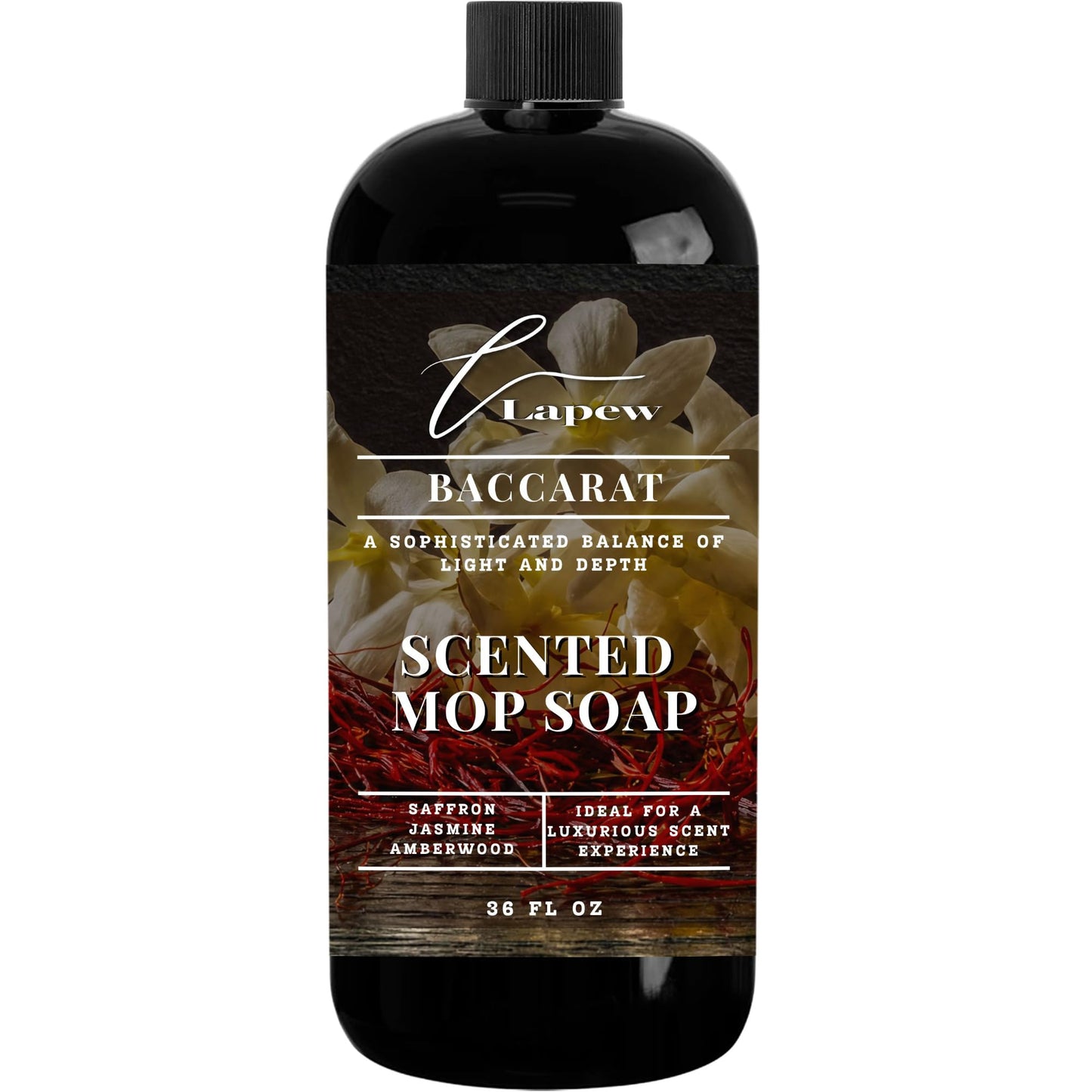Lapew Baccarat Scented Mop Soap - Luxury Floor Cleaner Concentrate for Mopping Tile, Laminate, Vinyl & Hardwood | Streak-Free, Low-Foam | 36 oz