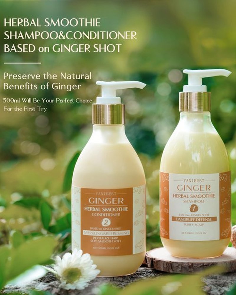 YANIBEST Anti Dandruff Shampoo Natural Formula Ginger Shampoo, Organic Shampoo, Improve Scalp Environment, for Clarifying Strengthen Moisturize, Itch-free