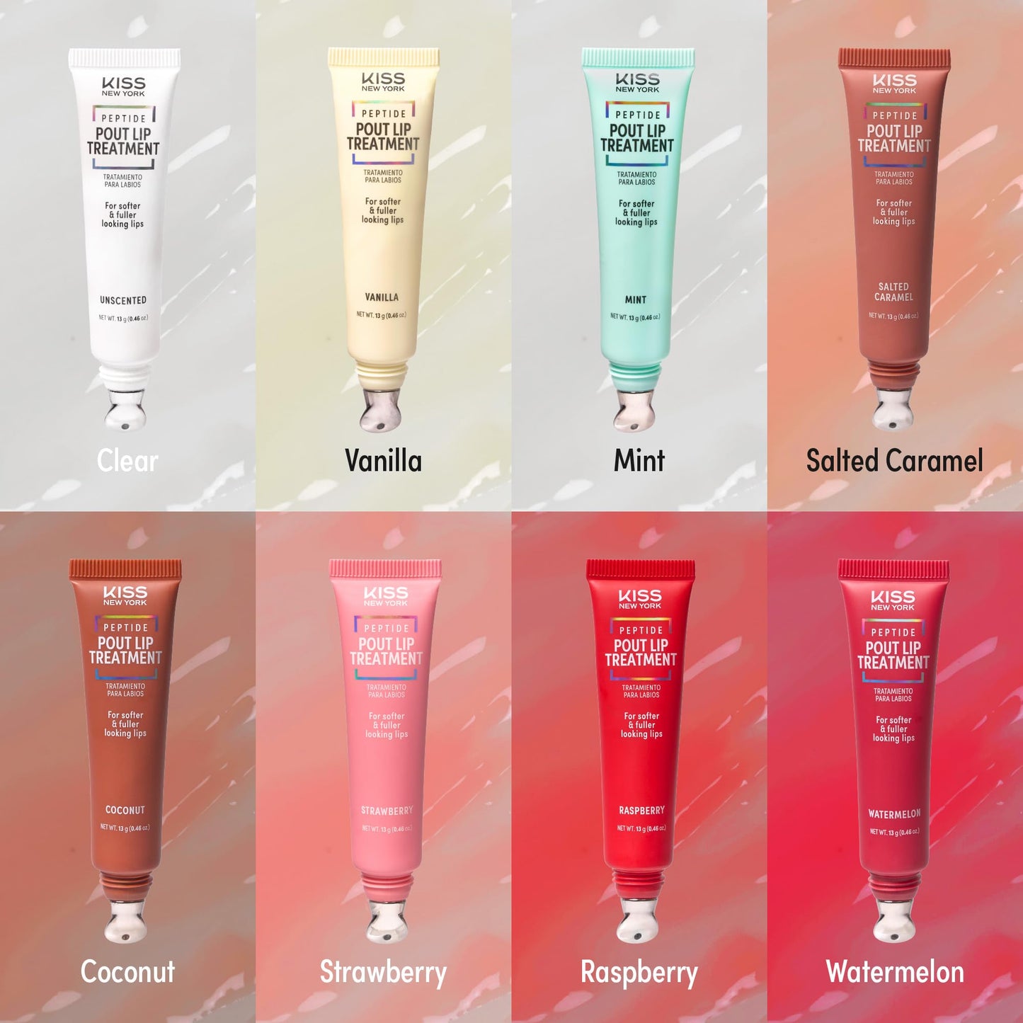 KISS NEW YORK Peptide Lip Treatment, Hydrating & Non-Sticky Plumping Balm, Shea Butter, Castor Oil & Squalane Reduces Look of Fine Lines, Softer & Fuller Lips with Cooling Metal Tip (Unscented Clear)
