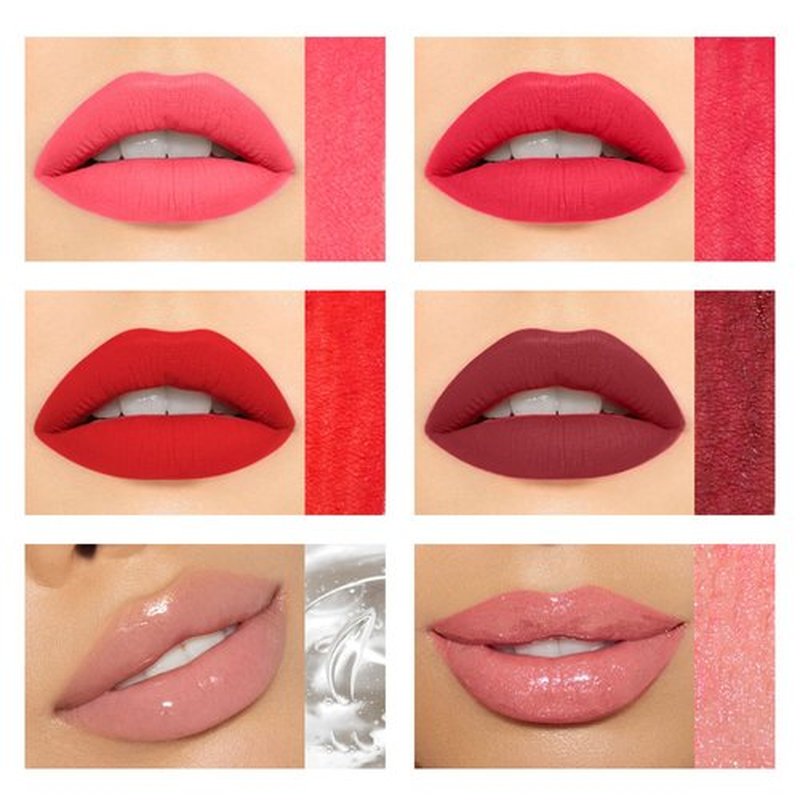 EnMart 6 Colors Velvet Matte Liquid Lipstick Set, Lip Glaze, High Pigmented Longwear Non-Stick Cup Not Fade Lip Gloss, Clear Lip Plumping Gloss, Lip Stain Set for Girls Women Waterproof Makeup (B)