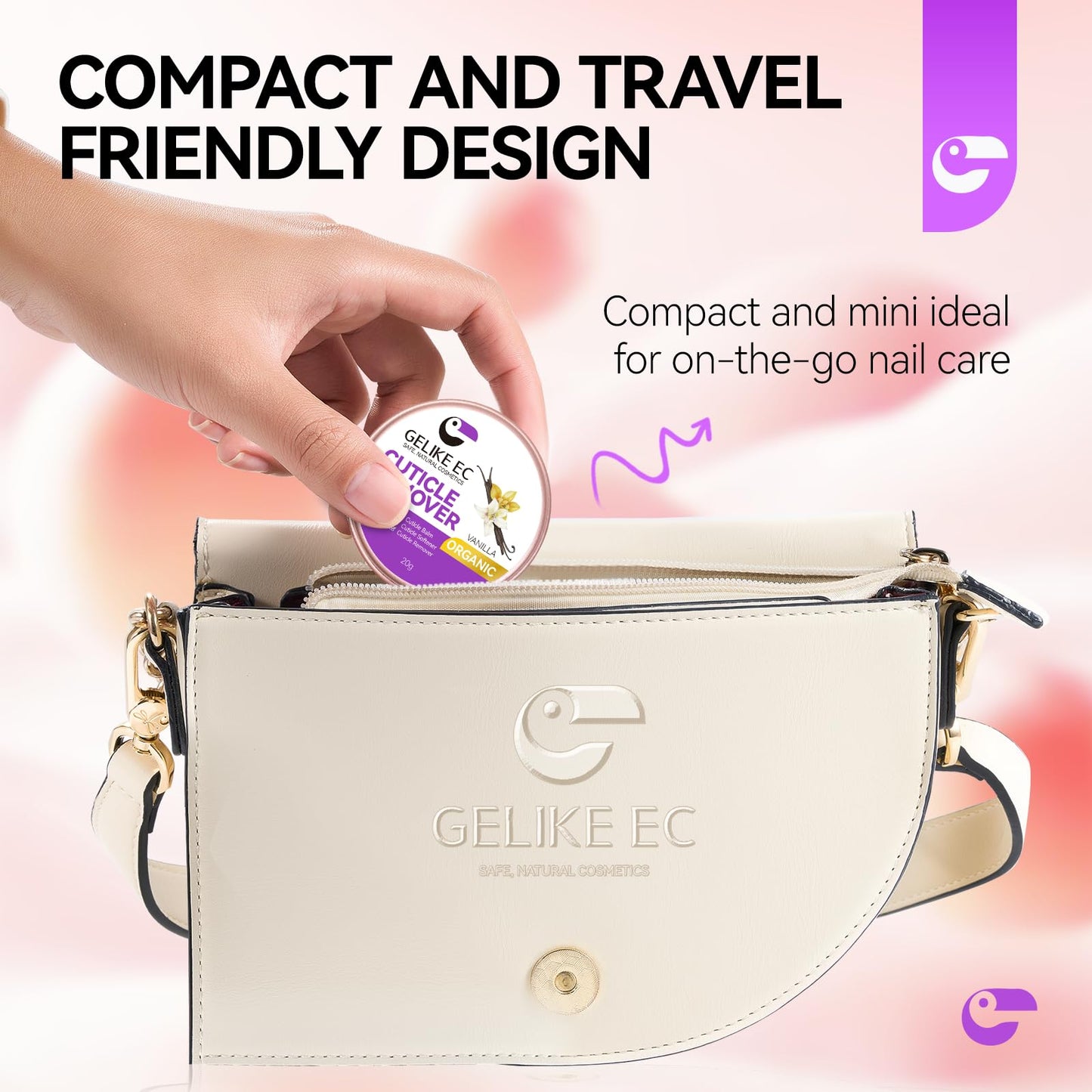 gelike ec Organic Nail Cuticle Remover for Salon: Vanilla 3 In 1 Natural Cuticle Softener Exfoliator Moisturizer for Professional Manicure