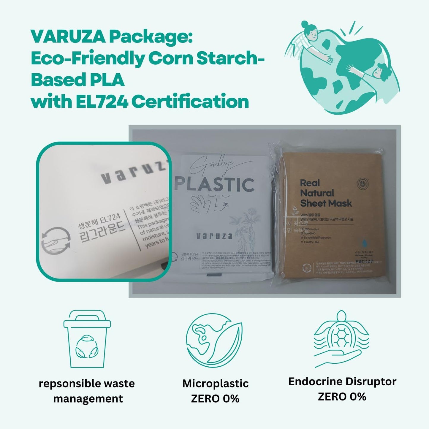 varuza Radiance Ginseng Sheet Masks - Hydrating Face Masks for Healthy and Strengthening Skin Barrier - Vegan, Cruelty Free Korean Face Mask