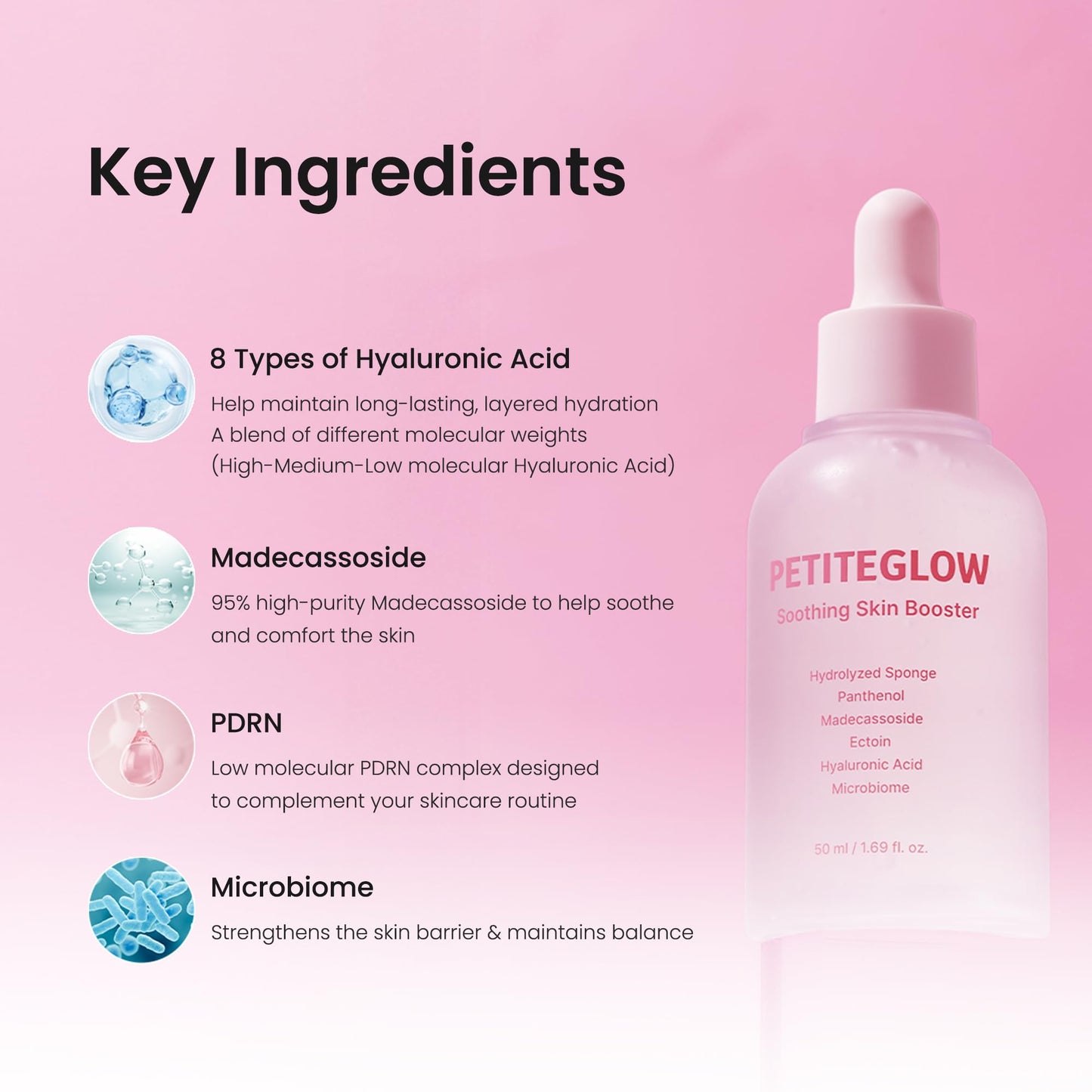 CLABIANE PETITEGLOW Soothing Skin Booster Serum for Ultrasound Skincare Device - Activation Hydration Conductive Clear Ampoule for Facial Massager Lightweight, Non-greasy Formula Korean Skincare
