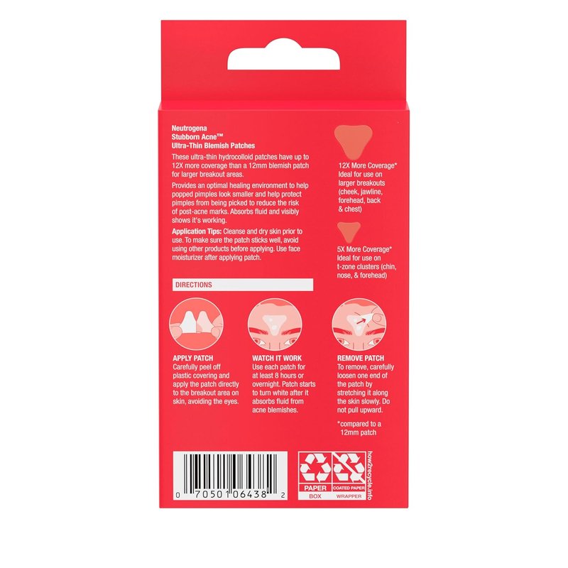 Neutrogena Acne Pimple Patches - Ultra-Thin Hydrocolloid Stickers for All Skin Types | 10 Count