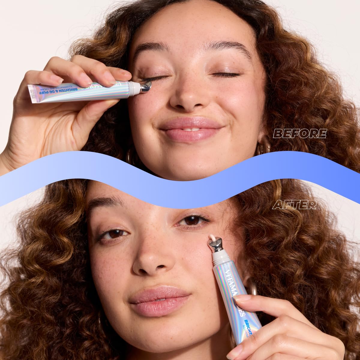 Vitamasques Brighten & De-puff Illuminating Eye Cream, Dark Circle Under Eyes Treatment, Under Eye Corrector, Get Rid of Bags Under Eyes Instantly, Dermatologist Tested - Made in Korea