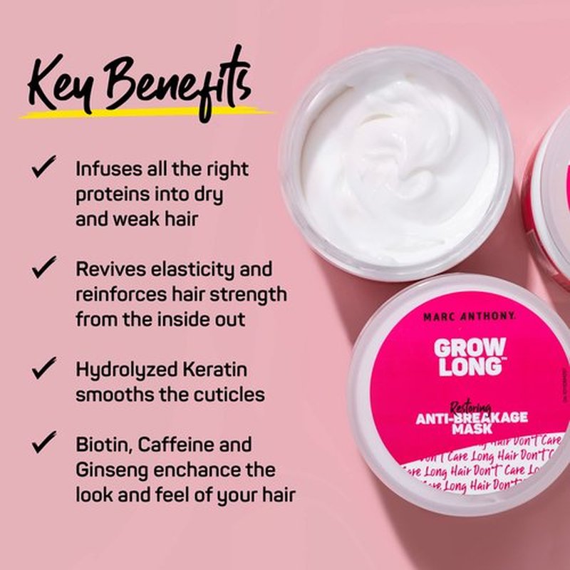 Marc Anthony Grow Long Scalp & Hair Serum Anti-Breakage Formula 2 fl oz & Mask 10.4 OZ Bundle