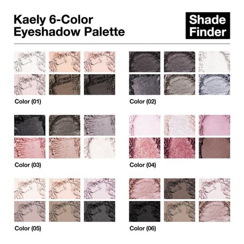 Kaely 6 Color Mini Black Smoky Eyeshadow Palette Makeup, Highly Pigmented Eye Shadow Palette Waterproof, Glitter Shimmer Eye Shadow Palette, paleta de sombras de ojos, Vegan & Cruelty-free, 02