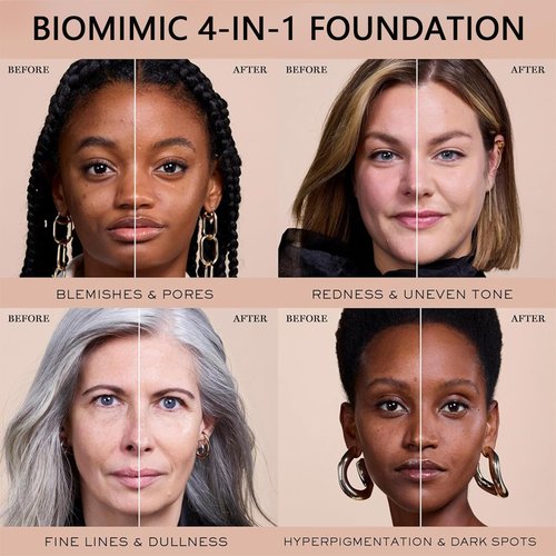 4 In 1 Foundation Liquid 30g,Temperature Changing foundation Korean Makeup Foundation,High Coverage Liquid Foundation Base Makeup Cosmetics-Hydrating Full Coverage Concealer (2pcs)