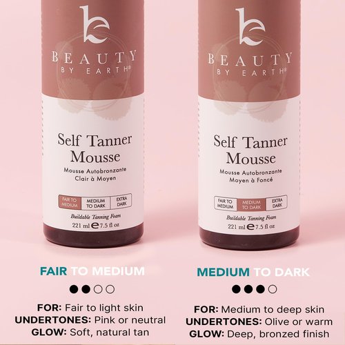 Self Tanner Tanning Mousse Kit - USA Made with Natural & Organic Ingredients, Self Tanner Mousse and Mitt, Self Tan Kit, Fake Tan Tanning Foam, Medium to Dark Sunless Tanner, Self Tanners Best Sellers