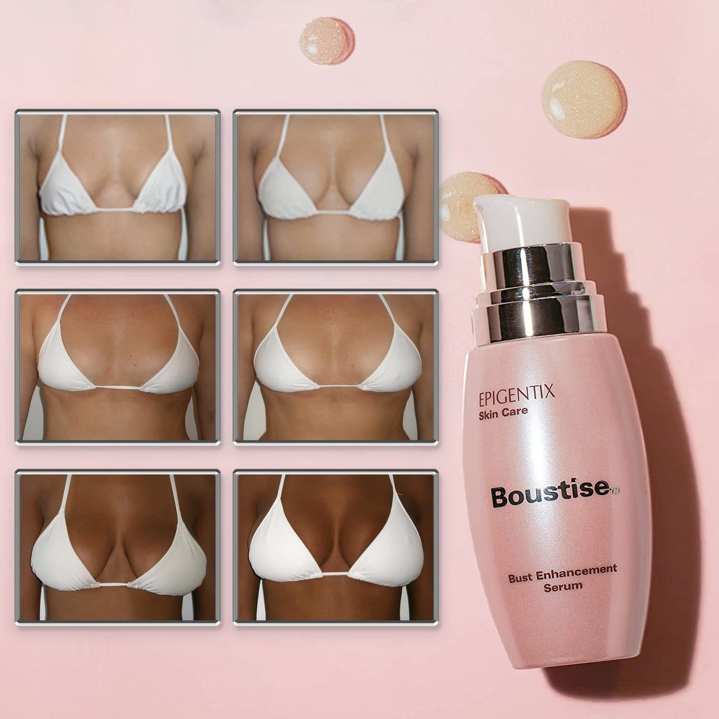 Breast Enhancement Cream - Natural Growth Serum - Tighten Firm & Lift Bust - Enlargement Augmentation Lotion Concentrate - QuadraPLUMP, Volufiline,12+ Lab Proven Actives - BOUSTISE 80ml