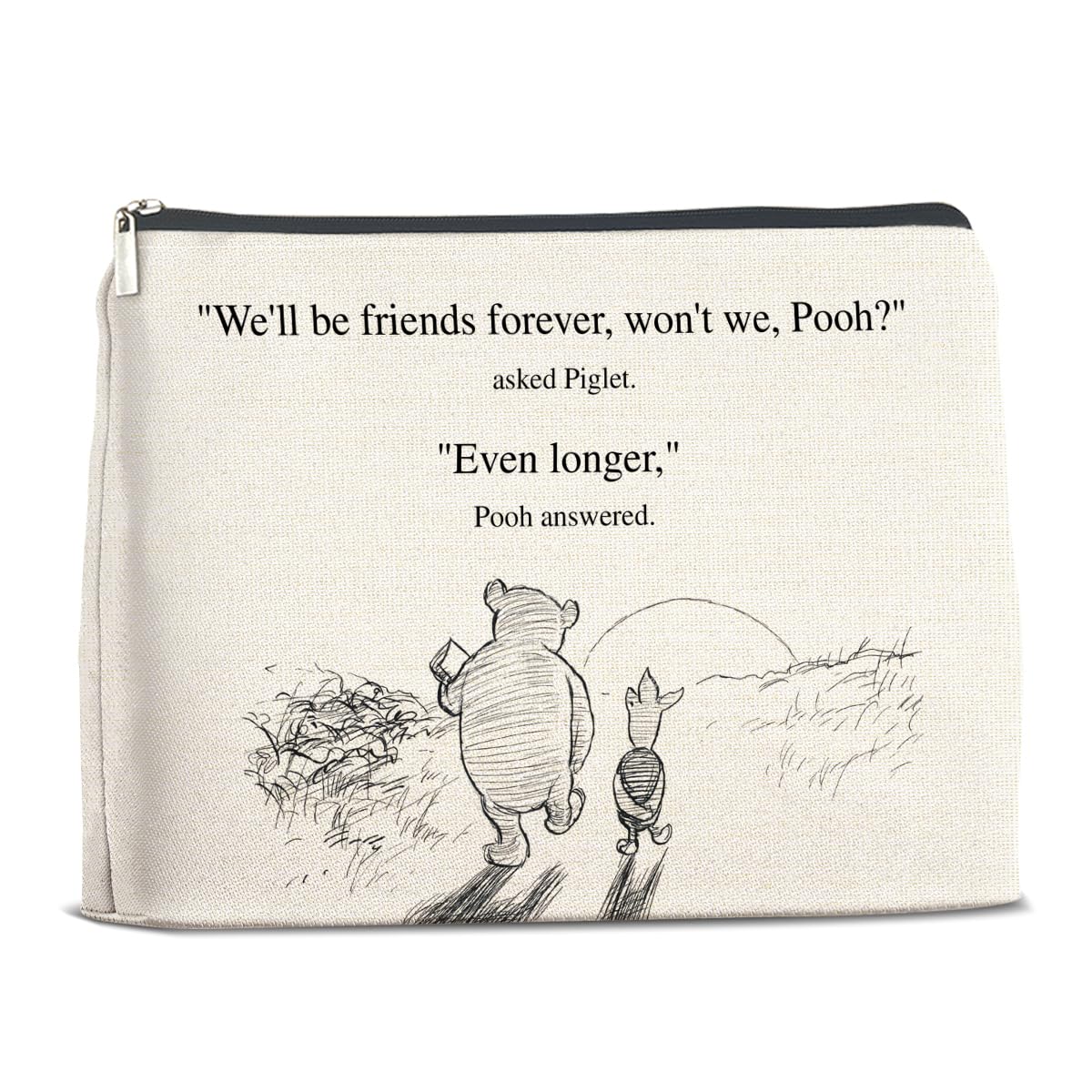 YeleY Friendship Gifts for Women Friends, Pooh Bear Gifts for Best Friends, Classic Pooh Bear Makeup Bag Cosmetic Bag