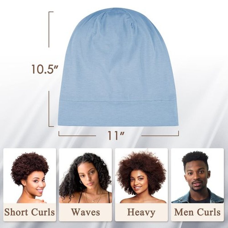 OLESILK 100% Mulberry Silk Bonnet for Sleeping Women, Silk Hair Wrap for Sleeping, Silk Sleep Bonnet for Women&Men, Real Silk, Not Satin, Light Blue