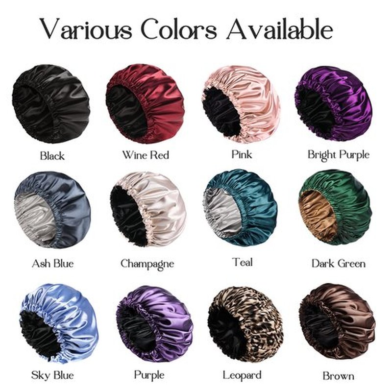 YANIBEST Silk Bonnet Satin Bonnet for Sleeping Women and Men, Adjustable Double Layer Hair Bonnet for Curly Braids Hair