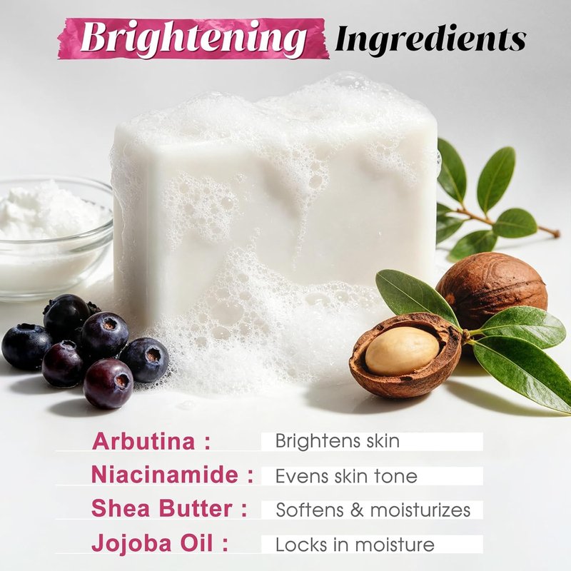 Brightening Skin Lightening Soap - Niacinamide & Arbutin Formula for Hyperpigmentation | Ideal for Underarms, Knees, Elbows & Bikini Area