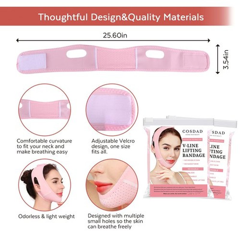 COSDAD Reusable Double Chin Reducer Chin Strap - V Line Lifting Mask for Women, with Innovative Lifting Technology, Breathable and Comfortable, One Fits All