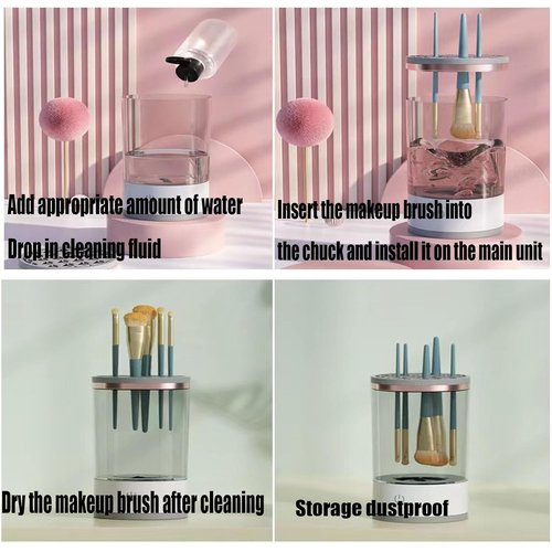 The Cozy Luna Brush Cleaner, Beauty Swirl Cosmetic Brush Cleaner, Beauty Swirl Electric Makeup Brush Cleaner (Transparent)