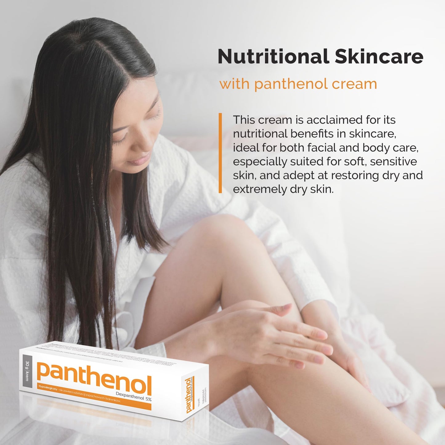 Panthenol - Cream, Ideal for Sun-Exposed or Weather-Affected Skin, Moisturizes Dry Skin, Nutritional Skincare for Soft and Sensitive Skin - 30g