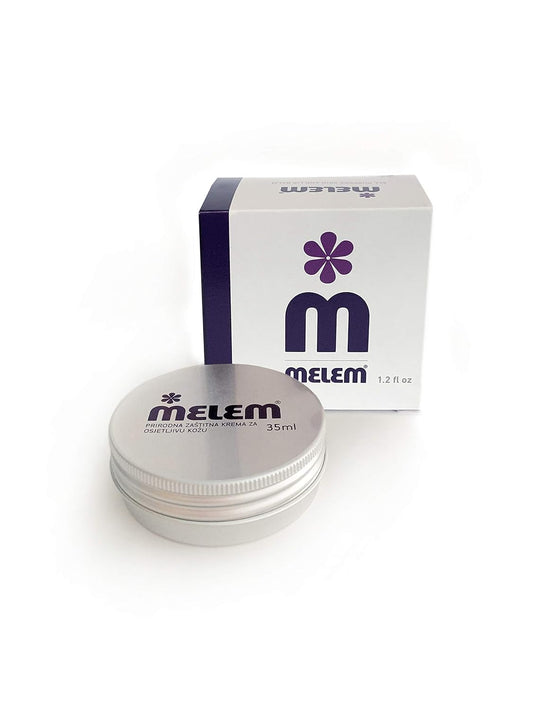 Melem Skin & Lip Balm - Moisturizing Lanolin Formula for Dry, Flaky Skin | Large 1.2 oz Tin