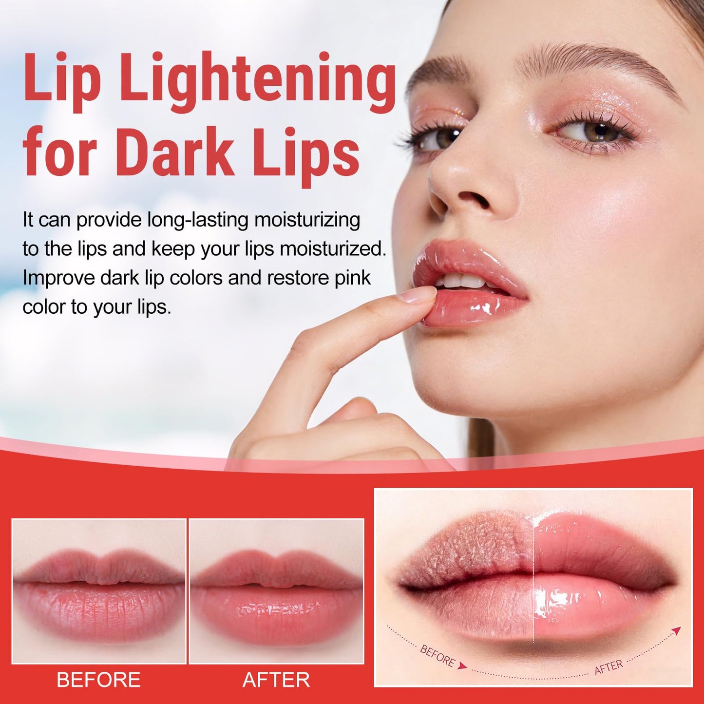 3PCS Lip for Dark Lips, Lip Serum, Dark Lip Treatment Serum for Smokers,Moisturizer Nourishing Essence Lips, Restores Natural Look & Moisture