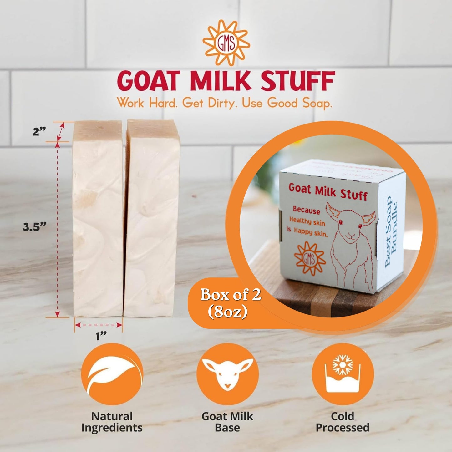 Goat Milk Stuff Goat Milk Soap - TEA TREE | Natural Soap Bars For Women and Men, Face Soap for acne - Handmade (Box of 2)