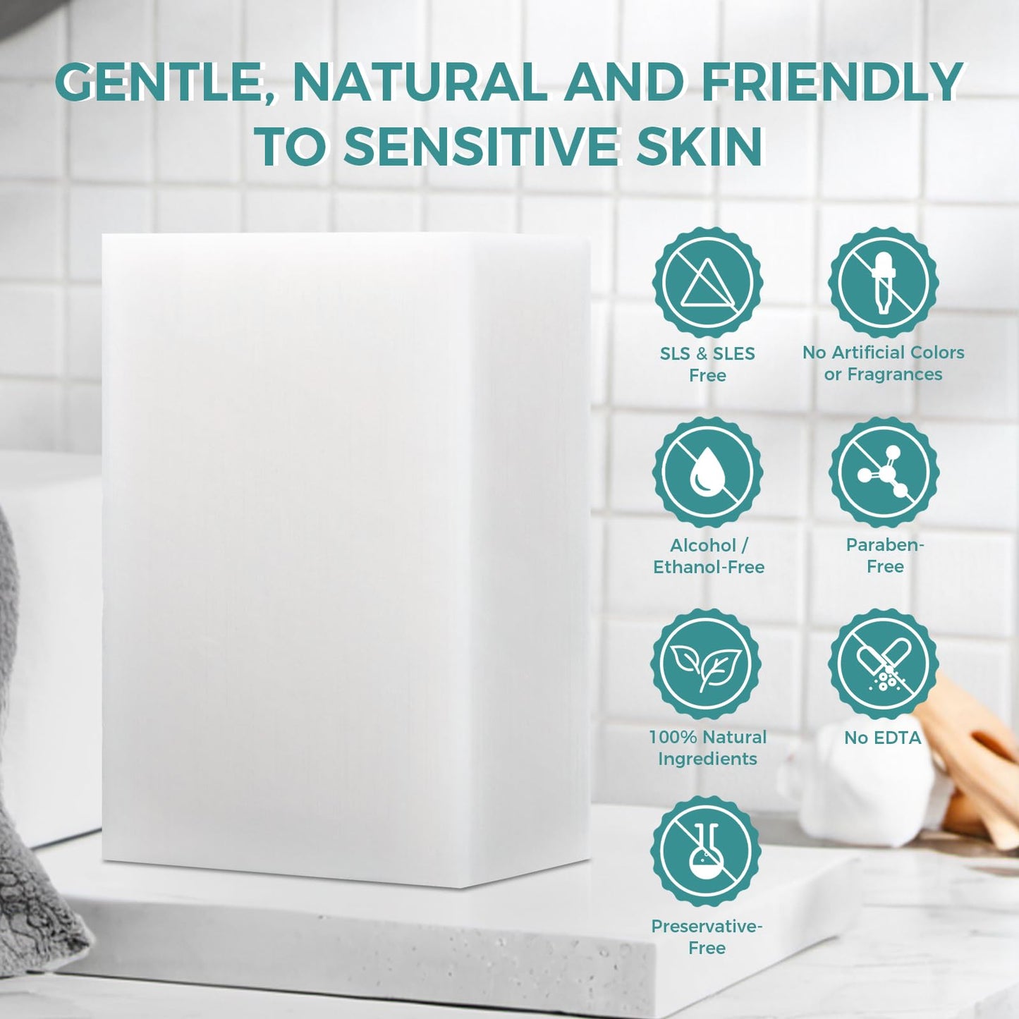 OUKEYA Goat Milk Soap Bar, Natural Goats Soap, Moisturising & Gentle Cleanser for Face & Body, Solid Soap Bars for Dry Sensitive Skin, No Harsh Chemicals, with Hanging Foaming, 4.05oz(1pack)