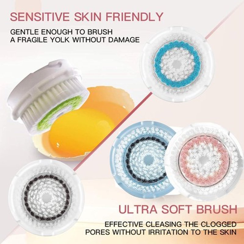 Azonbey Brush Head Replacements Compatible with Clarisonic Mia 1, Mia 2, Mia Fit, Alpha Fit, Smart Profile Uplift and Alpha Fit Face Cleaning Brush Heads (Green-2Pack)