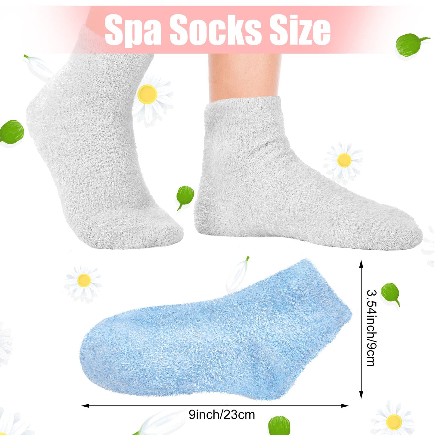 Janmercy 3 Pairs Aloe Socks Moisturizing Spa Infused Gel Sleeping Fuzzy Dry Feet Non Slip Lotion Socks for Women Men Repairing Softening Dry Cracked(Pink, Blue, Gray)