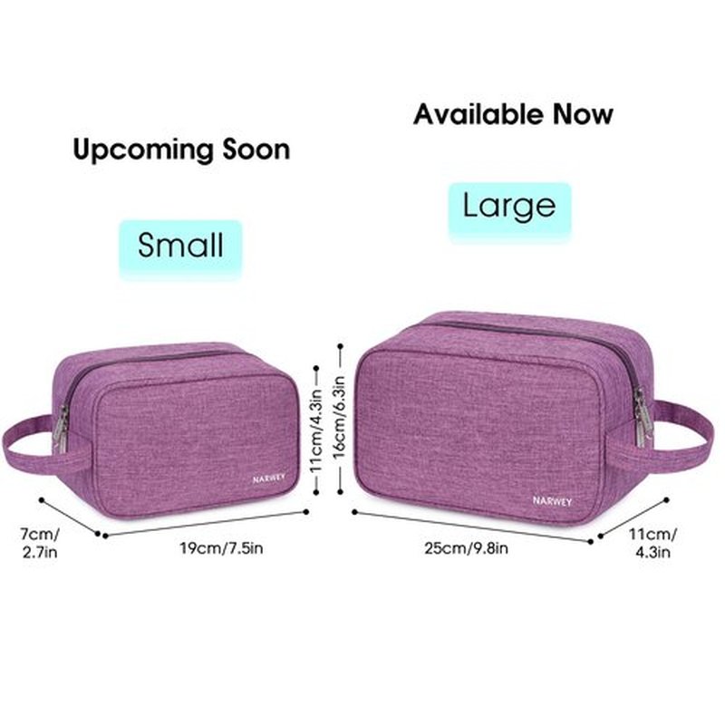Narwey Travel Toiletry Bag for Women Traveling Dopp Kit Makeup Bag Organizer for Toiletries Accessories Cosmetics (Dark Purple)