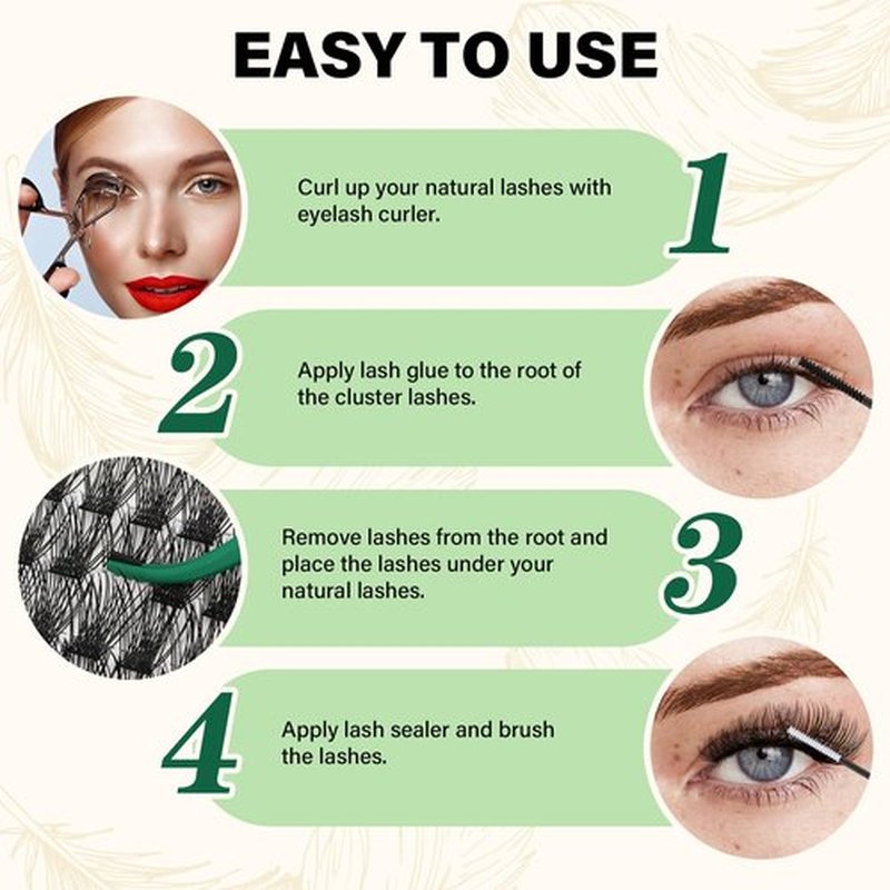 Lash Clusters 144pcs Individual Lashes D Curl 10mm Eyelash Clusters KEYYOU Air Touch Cluster Lashes Super Lightweight Soft Wispy Comfortable Easy DIY at Home(Air01-D-10mm)