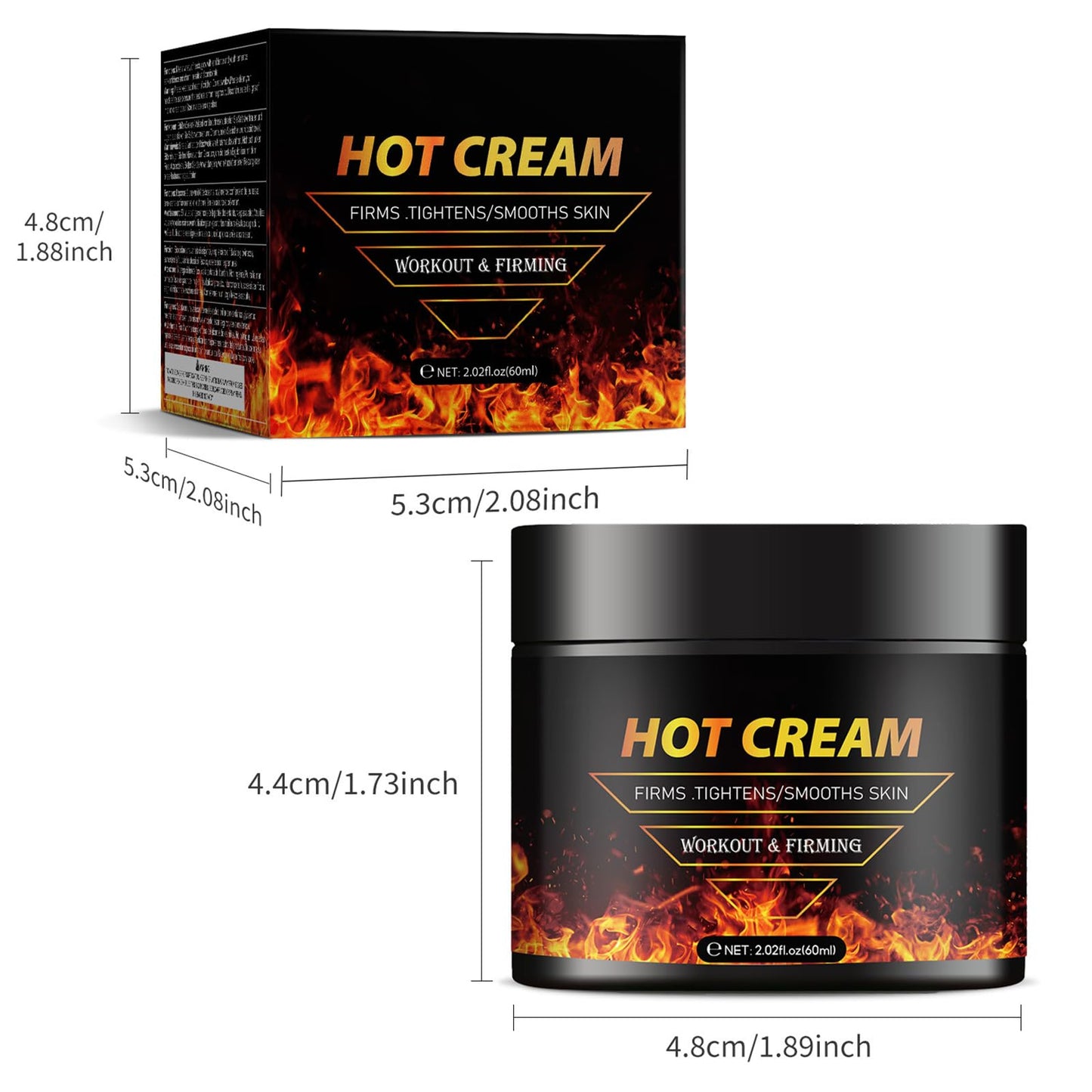 Hot Sweat Cream，Belly Fat Burning Cream，Exercise Fat Burning Enhancer，Burns Cellulite on Thighs，Legs，Abdomen and Buttocks for Men and Women，2.02 Fl Oz