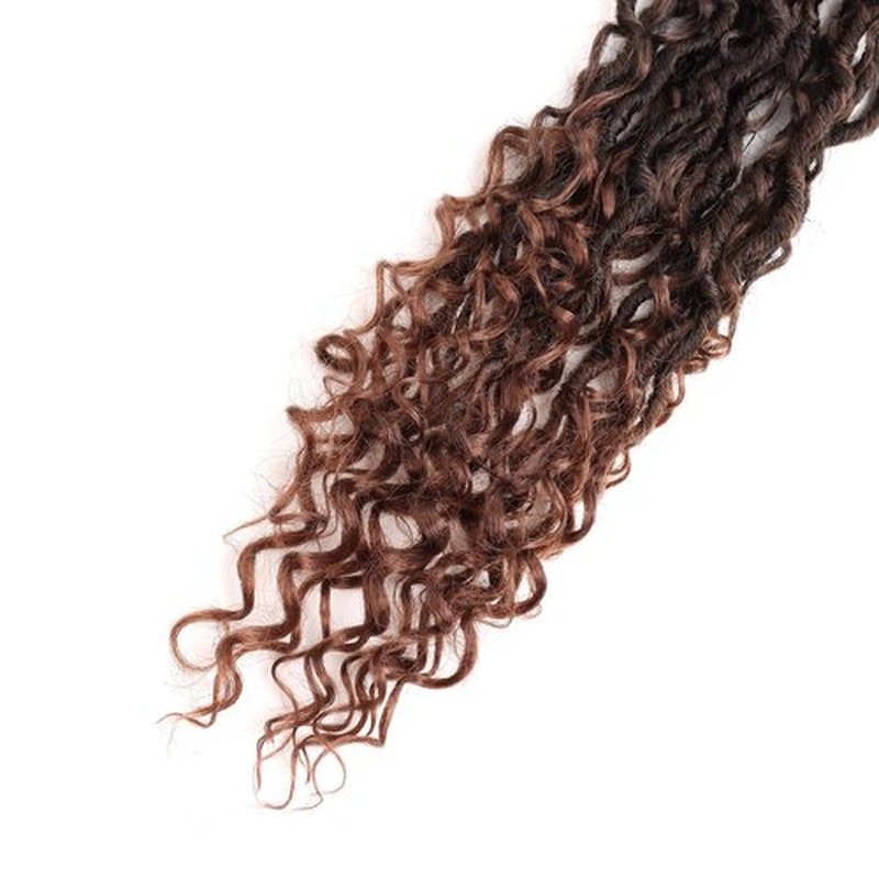 LMZIM 12 inch Goddess Faux Locs Crochet Hair 8 Packs Faux Locs Crochet Hair for Black Women Pre Looped River Locs Crochet Hair with Curly Ends 1B/30