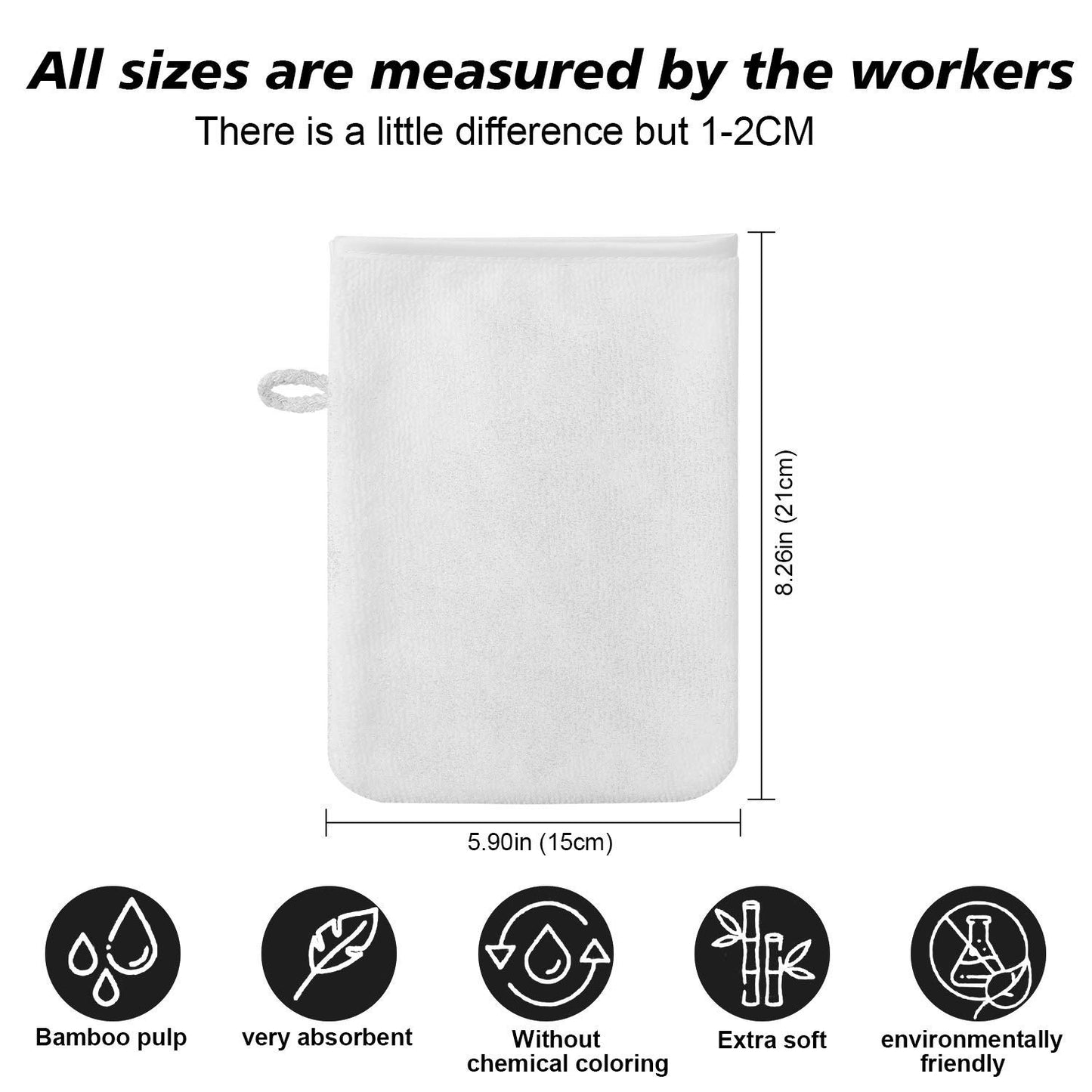 PHOGARY 10Pack Microfiber Wash Mitts, Soft Face Mittens, Reusable Remover, 6×8in, White, Grey