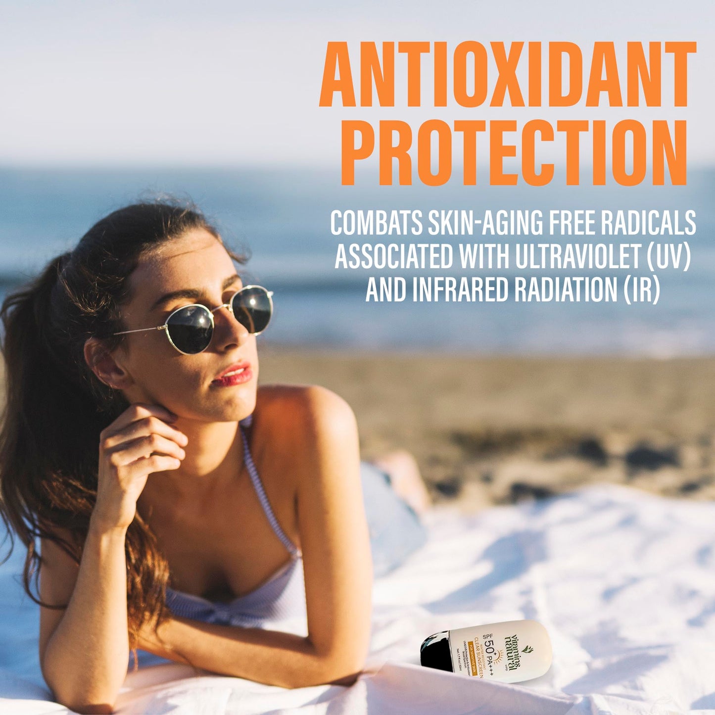 VITAMINS NATURAL CORP Sunscreen SPF 50 Face Cream Broad Spectrum UVA UVB Protection Lightweight Non Greasy Oil and Fragrance Free Water Resistant Facial Sunscreen 1.7 Oz