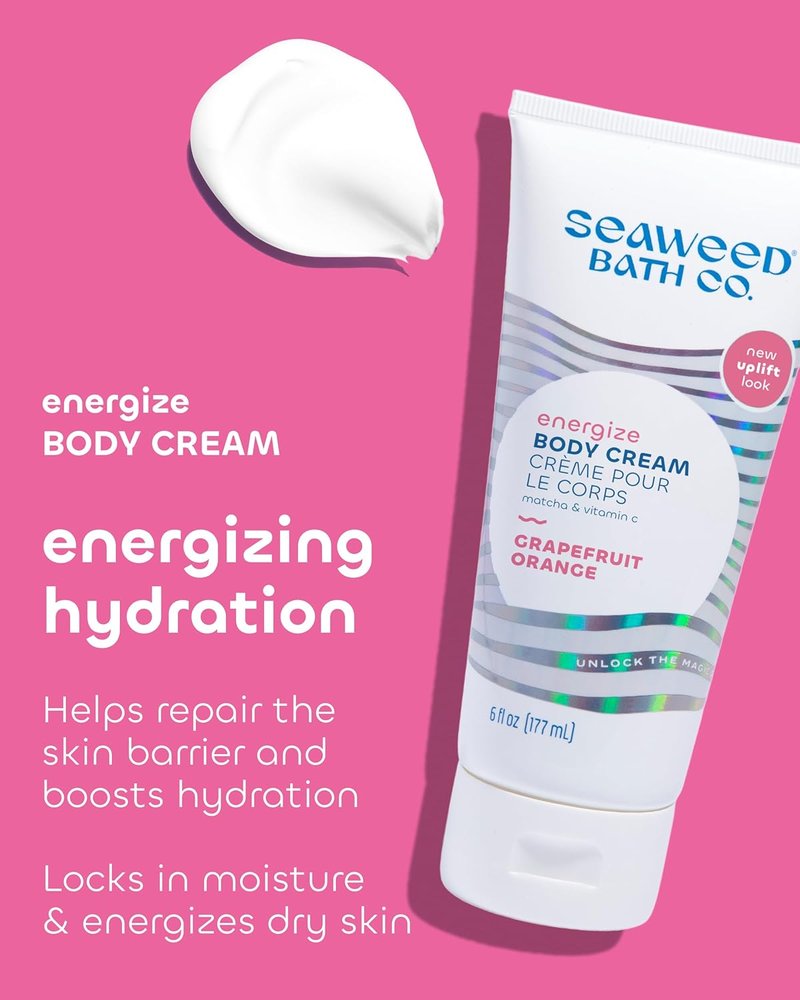 Energize Body Cream - Grapefruit Orange Hand & Body Lotion with Vitamin C, Hyaluronic Acid & Shea Butter | 6 oz Invigorating Moisturizer for Dry Skin