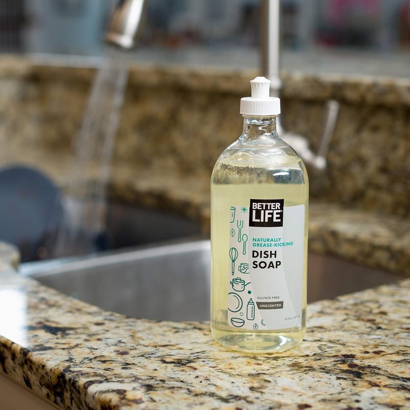 Better Life Liquid Dishwashing Soap - Unscented Kitchen Soap for Sensitive Skin | 22 Fl Oz