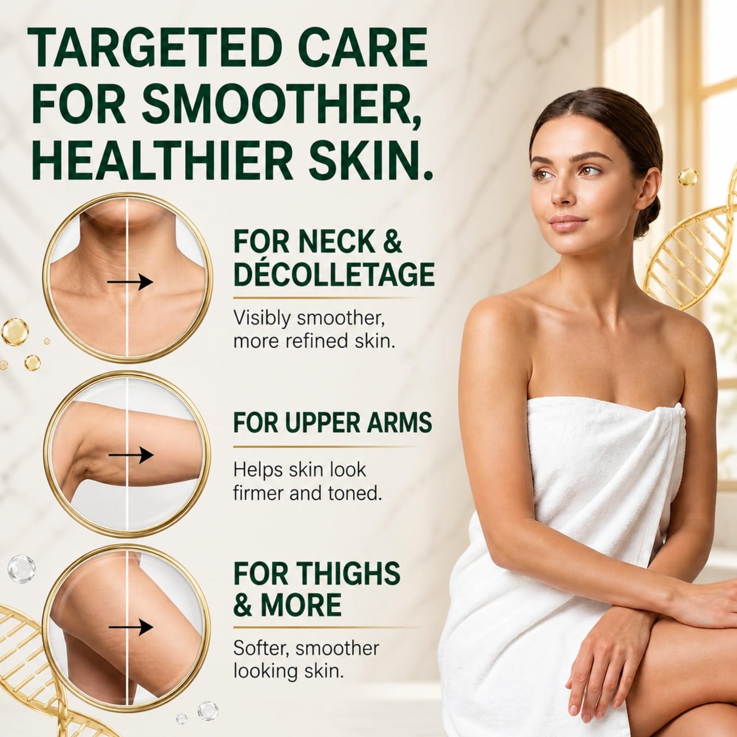 Elycura Collagen Lifting Body Oil – Collagen Oil for Tightening-Looking Skin, Firming-Looking Body Oil with Vitamin C & E, Non-Greasy After Shower Oil for Crepey Skin & Firmer Look, 3.38 Fl Oz