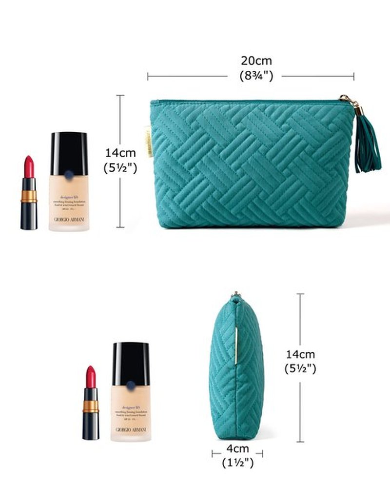 BAGSMART Small Cosmetic Bag, Elegant Roomy Makeup Bags,Travel Waterproof Toiletry Bag Accessories Organizer Gifts (Teal-1 pcs)