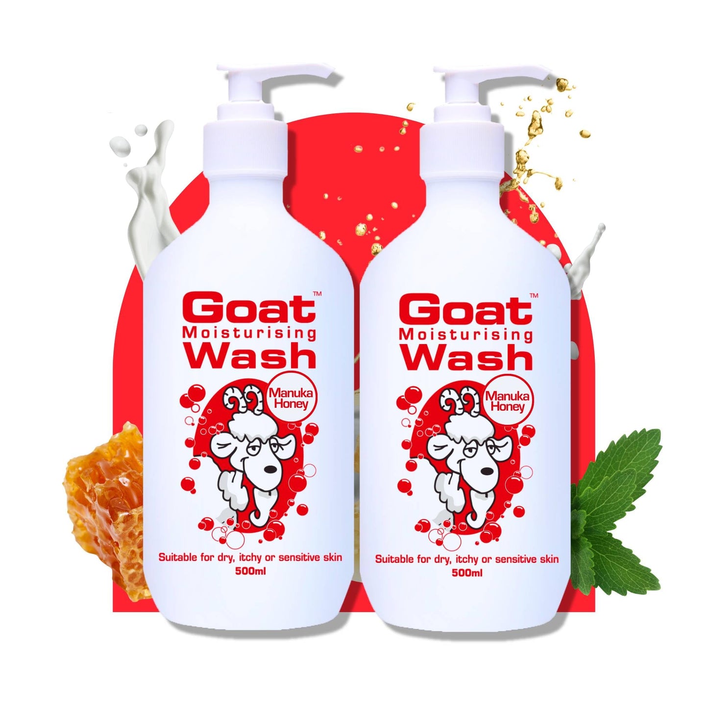 Goat Soap Moisturizing Body Wash Duo Pack Manuka Honey